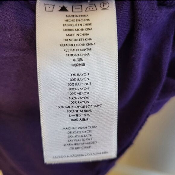 MICHAEL Michael Kors deep purple long-sleeved draping cross-over blouse - Picture 8 of 9